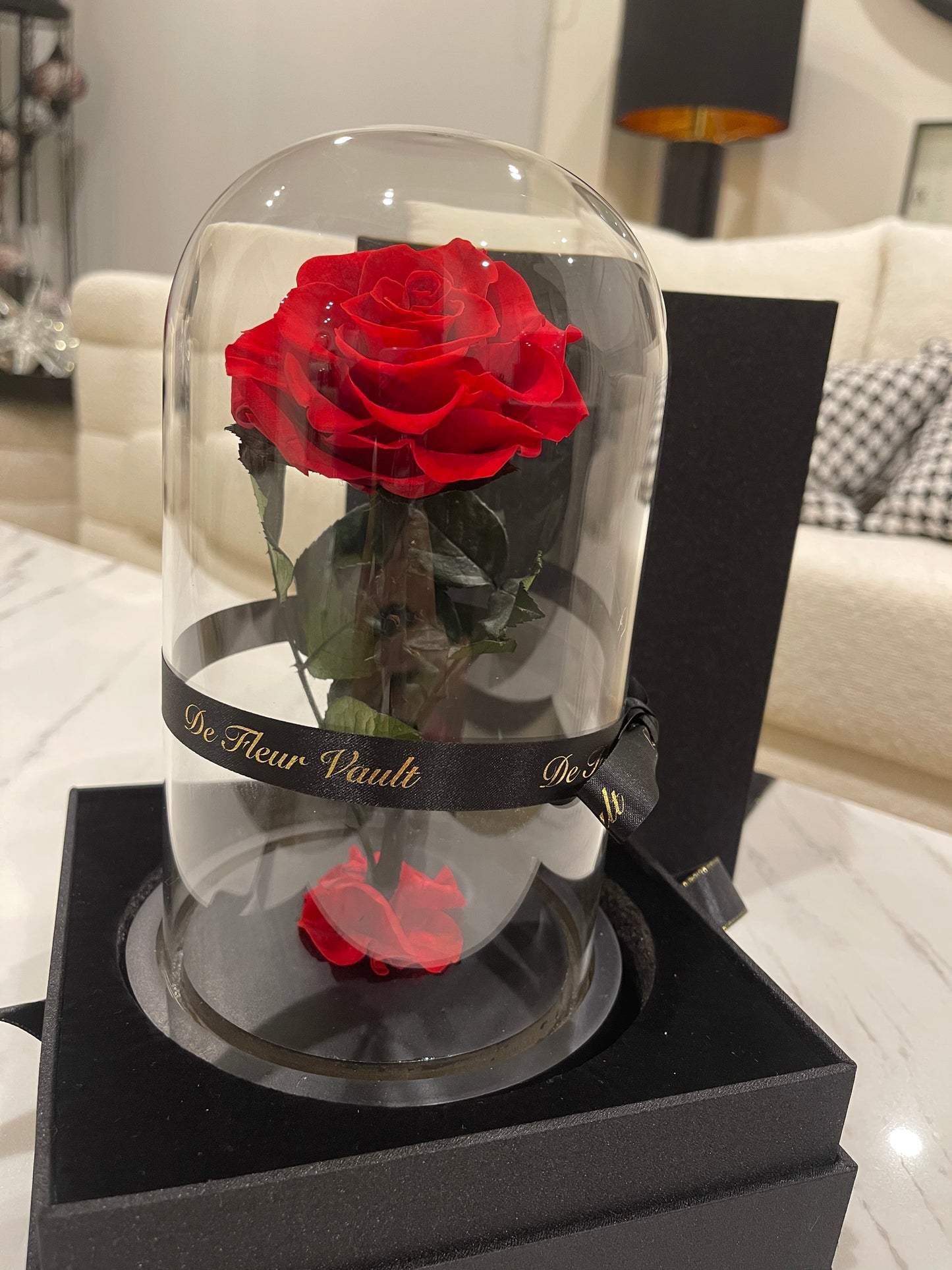 Eternal Rose Glass Dome - Red