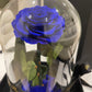 Eternal Rose Glass Dome - Sapphire Blue